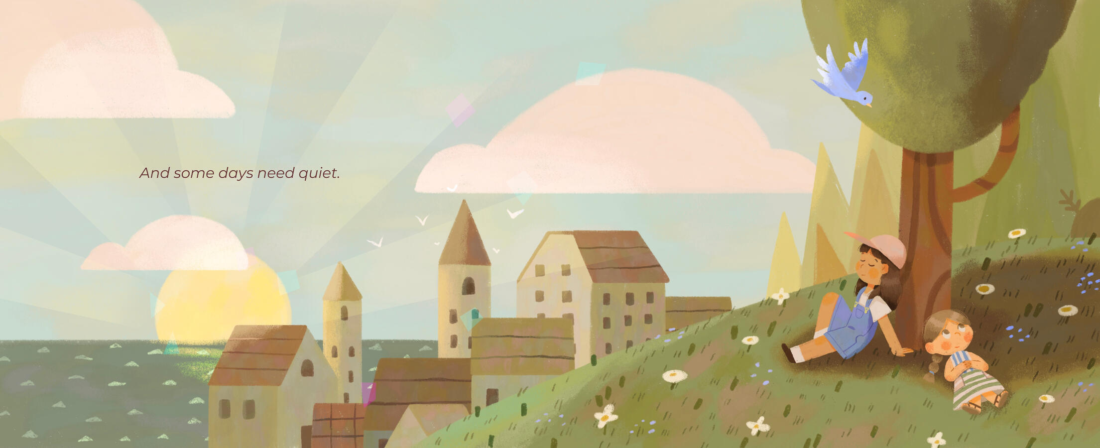 Mindfulness Friendship by the sunset